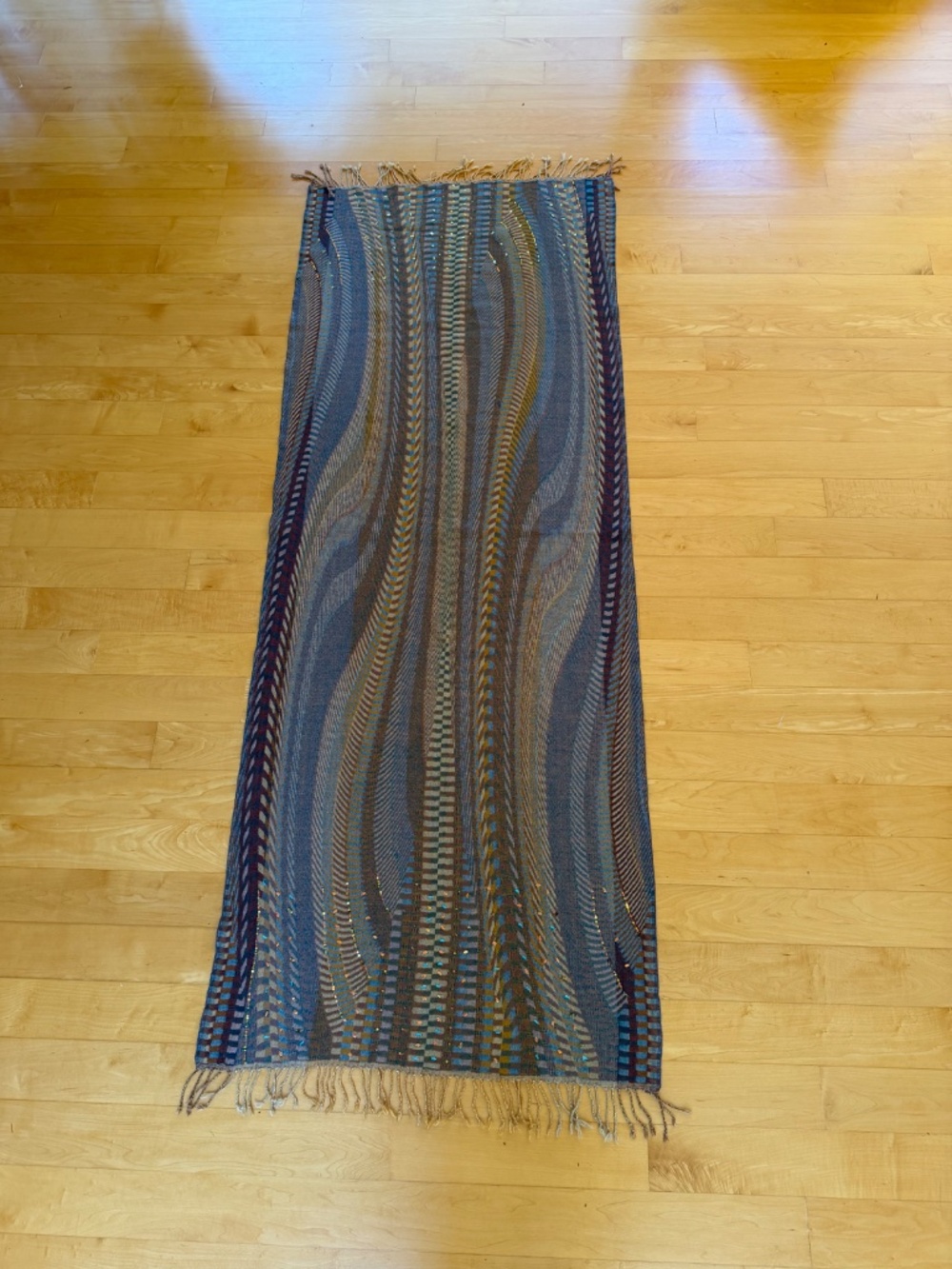 Beaded Wool Scarf/Shawl in Earth Tones